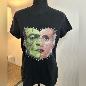 Half & Half T-Shirt Frankenstein & His Bride - Size M